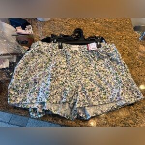 Joyspun Women's Woven Pajama Boxer Shorts, 3'' Inseam, Sizes 2X &3X